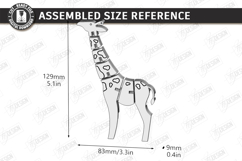 Flexible Animals Keychain Laser Cut | Wooden Giraffe | CNC Product Image 2