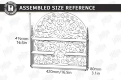 3D Wooden Gothic Display Shelf Laser Cut | Gothic Shelf |CNC Product Image 2
