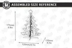 3D Christmas Tree Laser Cut | Tabletop Christmas Decor Laser Product Image 2