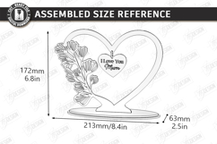 Mother's Day Hanging Heart Laser Cut | Floral Heart SVG |CNC Product Image 2