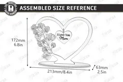 Mother's Day Hanging Heart Laser Cut | Floral Heart SVG |CNC Product Image 2