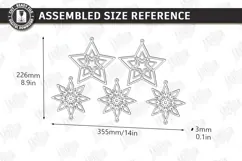 Wooden 3D Christmas Ornament Laser Cut | 3D Pendant Decor Product Image 2