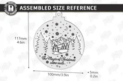 3D Wooden and Acrylic Christmas Tree Ornament Laser Cut |CNC Product Image 2