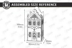 Christmas Village Nightlight Laser Cut | 3D House Lantern Product Image 3