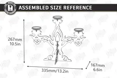 Halloween Wooden Candle Holder Laser Cut | Gothic Candelabra Product Image 2