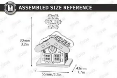 3D Christmas House Ornament Laser Cut | Christmas Village Product Image 3