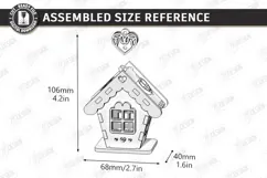 3D Christmas House Ornament Laser Cut | Christmas Village Product Image 3