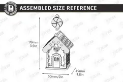 3D Christmas House Ornament Laser Cut | Christmas Village Product Image 3