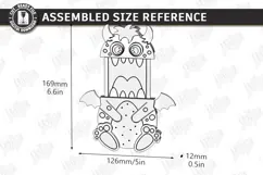 3D Folding Surprise Card Laser Cut | Wooden Monster Sliding Product Image 4