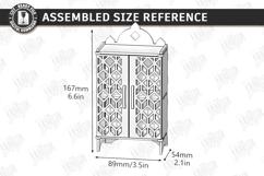 Miniature Cabinet Book Nook Laser Cut Bundle | Dollhouse SVG Product Image 15