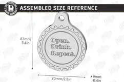 Beer Bottle Opener Keychain Laser Cut | Father's Day Gift Product Image 3