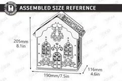 3D Christmas Gingerbread House Laser Cut | Christmas House Product Image 2