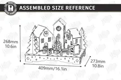 3D Christmas Village Night Light Laser Cut | Winter Town SVG Product Image 2