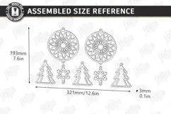 Wooden 3D Christmas Ornament Laser Cut | 3D Pendant Decor Product Image 2