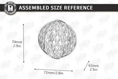 3D Paper Christmas Ornament Paper Cut | Filigree Papercraft Product Image 2