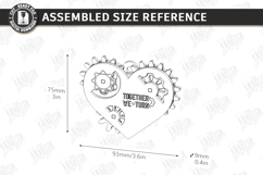 Mechanical Heart Keychain Laser Cut | Moving Gear Heart SVG Product Image 2