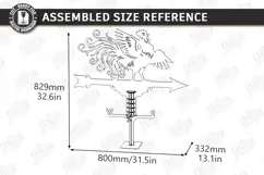 Wooden Weather Vane Laser Cut | Wind Vane | Home Decor | CNC Product Image 2