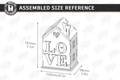 Valentine's Day Candle House Laser Cut | Candle Holder SVG Product Image 3