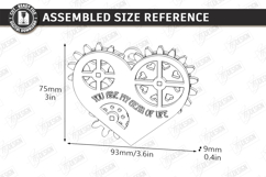 Mechanical Heart Keychain Laser Cut | Moving Gear Heart SVG Product Image 3