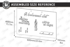 Coffee Mug and Wine Glass Holder Laser Cut | Wall Decor SVG Product Image 2