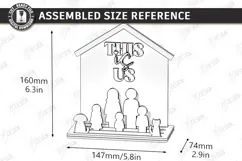 Family Wooden Stand with Figures Laser Cut | 3D Family Tree Product Image 2