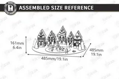 3D Christmas Village Night Light Laser Cut | Winter Town SVG Product Image 2