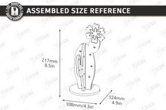 3D Wooden Cactus Laser Cut | Standing Succulent Desk Decor Product Image 2