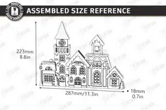 3D Christmas Village Lighted Stand Laser Cut | Holiday Decor Product Image 2