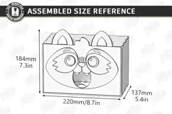 Funny Tissue Box Laser Cut | Cute Cartoon Animal | Raccoon Product Image 2