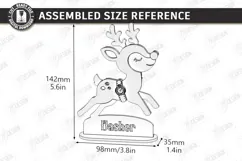 3D Christmas Reindeer Stand Table Decor Laser Cut | Holidays Product Image 2