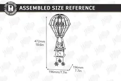 3D Christmas Hot Air Balloon Hanging Ornament Laser Cut |CNC Product Image 2