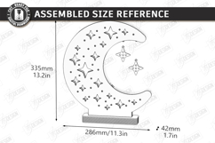 Crescent Moon Nightlight Lamp Laser Cut | Table Lamp | CNC Product Image 2