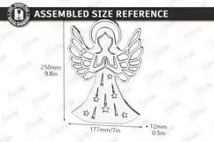 Wooden Angel Night Light Laser Cut | 3D Layered Christmas Product Image 2
