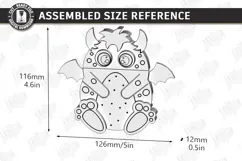 3D Folding Surprise Card Laser Cut | Wooden Monster Sliding Product Image 2