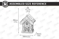 3D Christmas House Ornament Laser Cut | Christmas Village Product Image 3