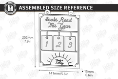 Books Read Tracker SVG - Personalized Wooden Book Counter Product Image 3