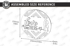 Valentine's Day Round Door Sign Laser Cut | Romantic Design Product Image 2