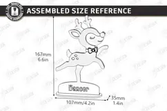 3D Christmas Reindeer Stand Table Decor Laser Cut | Holidays Product Image 2