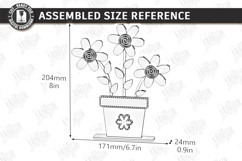 3d layered Flower - Wooden Spring Flowers Decor Laser Cut Product Image 3