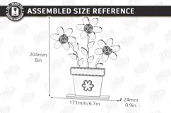 3d layered Flower - Wooden Spring Flowers Decor Laser Cut Product Image 3