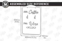 Coffee Mug and Wine Glass Holder Laser Cut | Wall Decor SVG Product Image 2