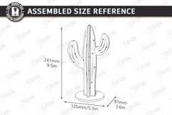 3D Wooden Cactus Laser Cut | Standing Succulent Desk Decor Product Image 2