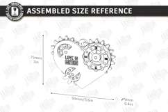 Mechanical Heart Keychain Laser Cut | Moving Gear Heart SVG Product Image 2