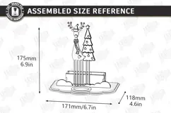 3D Christmas Shelf Decor Candle Holder Laser Cut | Holidays Product Image 2