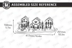 3D Christmas Village Night Light Laser Cut | Winter Town SVG Product Image 2