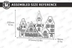 3D Christmas Village Lighted Stand Laser Cut | Holiday Decor Product Image 2