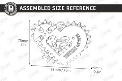 Mechanical Heart Keychain Laser Cut | Moving Gear Heart SVG Product Image 3