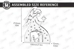 Wooden Angel Night Light Laser Cut | 3D Layered Christmas Product Image 2