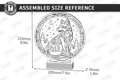 3D Layered Round Lamp Laser Cut | Night Light | Wolf | CNC Product Image 2