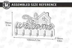 3D Wooden Wall Key Holder Hanger Laser Cut | Home Decor SVG Product Image 2